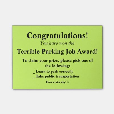 Great Parking. Genuinely. Write-up-it Notes image regarding Bad Parking Cards Printable identified as Great Parking. Seriously. Write-up-it Notes